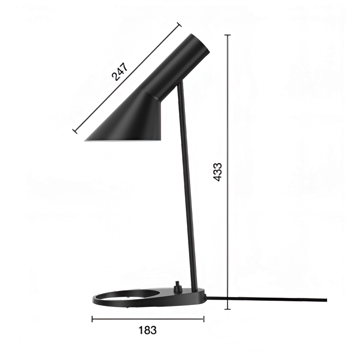 Технические данные и чертежи Настольная лампа  модель  AJ Mini Table Lamp от фабрики LOUIS POULSEN